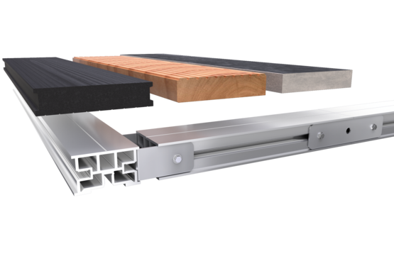 TerraMaxx RS Aluminium Rahmensystem mit Mischbelag